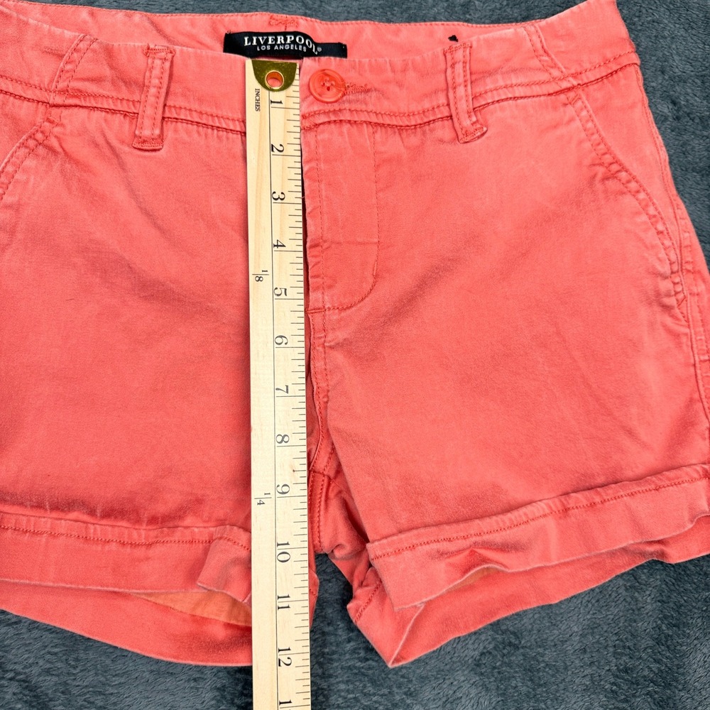 Liverpool Los Angeles Coral Orange Cotton Blend‎ Shorts Womens Size 4 - Picture 9 of 10